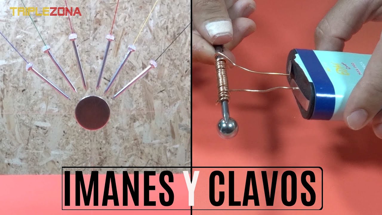 experimento con imanes y clavos