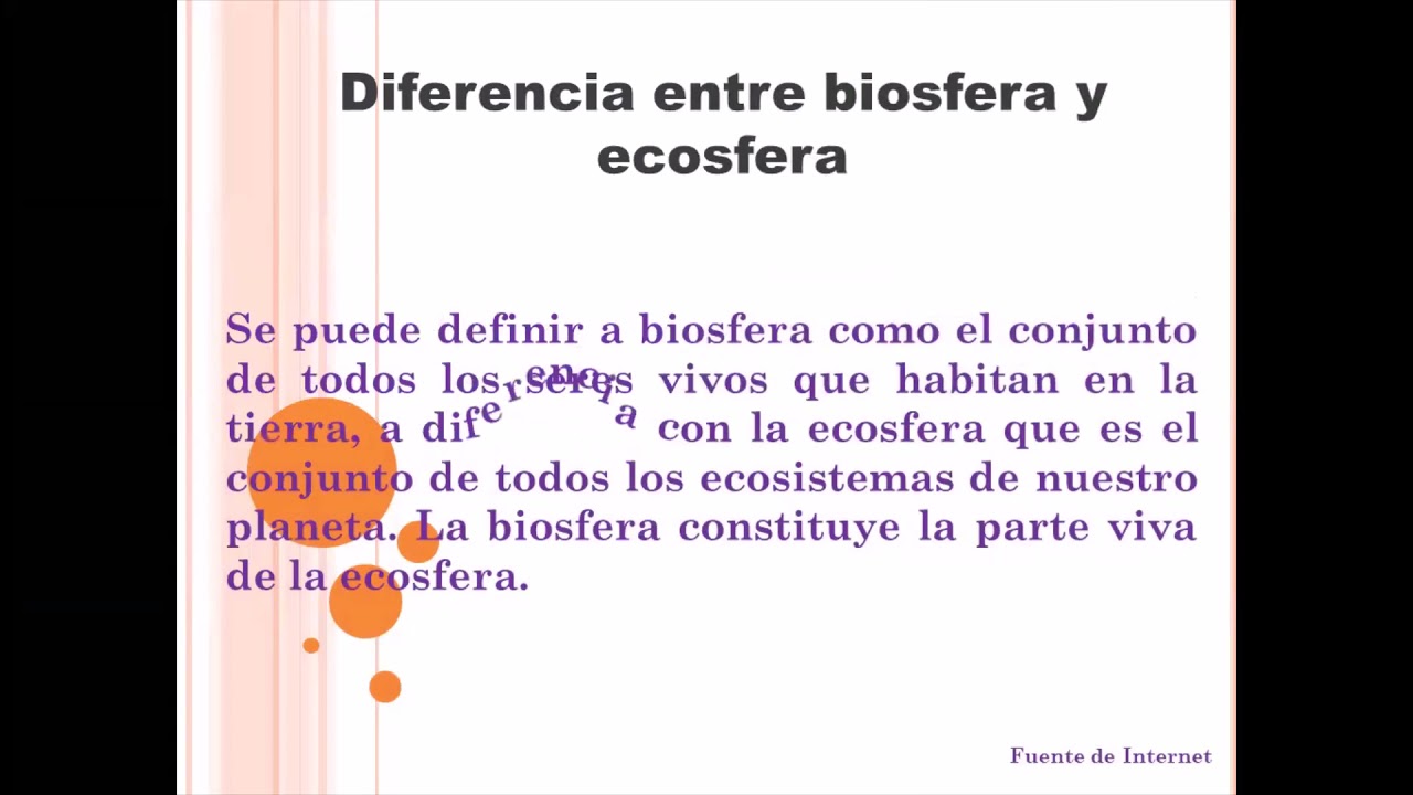 diferencia entre biosfera y ecosfera