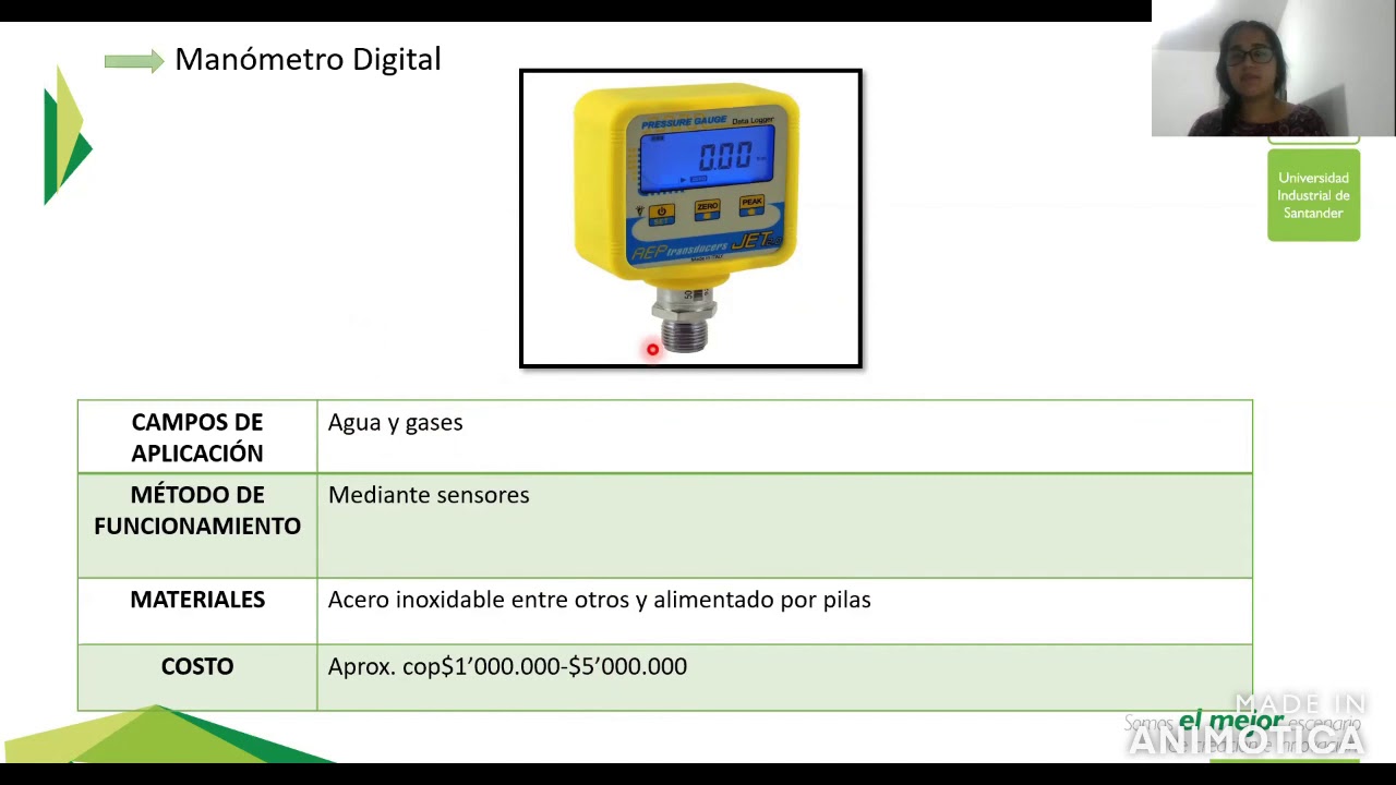 instrumentos para medir la presión manométrica
