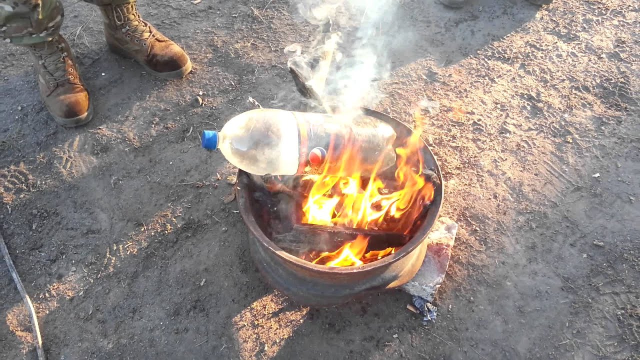 calentador de agua con botellas de plastico